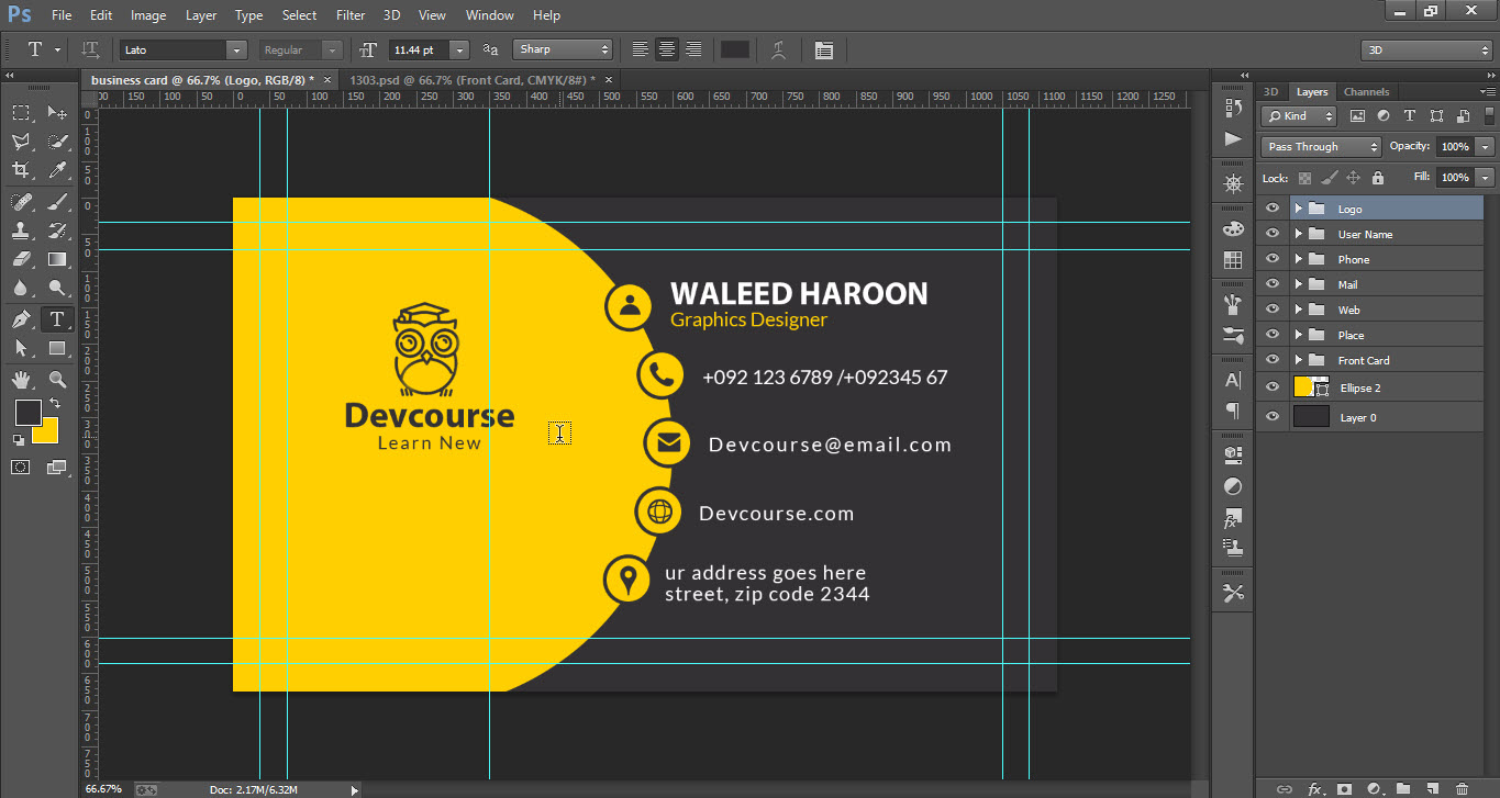 how to make business card in adobe photoshop